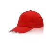Casquette en coton peigné avec détail coloré sur la visière 255 g/m2 couleur rouge