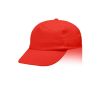 Casquette en coton et polyester avec fermeture velcro 125 g/m2 couleur rouge