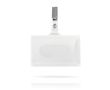 Identificateur en plastique avec attache de poche amovible 9x5,5 cm couleur transparent