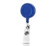 Porte-badge extensible avec coque en résine et clip couleur bleu roi