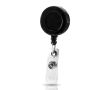 Porte-badge extensible avec coque en résine et clip couleur noir