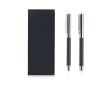Ensemble roller et stylo métal et carbone, style moderne, encre bleue couleur noir