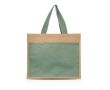 Sac de courses en coton et jute avec poche frontale 11 kg couleur vert olive