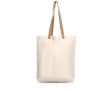 Sac en coton avec poignées en cuir synthétique résistantes 180 g/m² couleur beige