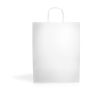 Grand sac en papier kraft avec poignées résistantes 100 g/m² couleur blanc