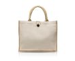 Sac en coton et jute avec bouton de fermeture et poignées 310 g/m² couleur beige