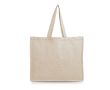 Sac en coton recyclé avec soufflet latéral 190 g/m² couleur beige