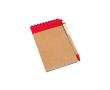 Bloc-notes en carton avec anneaux et stylo A6 pages lisses couleur rouge foncé