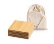 Set de 4 sous-verres en bambou avec un sac en coton inclus couleur marron clair