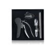 Set de vin glamour en acier inoxydable avec 3 fonctions couleur noir