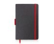 Carnet en cuir synthétique avec détails colorés A5 pages à lignes couleur rouge