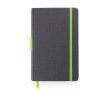 Carnet en cuir synthétique avec détails colorés A5 pages à lignes couleur vert clair