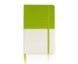 Carnet cuir synthétique bicolore avec marque-page A5 feuilles lisses couleur vert clair