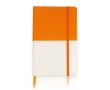 Carnet cuir synthétique bicolore avec marque-page A5 feuilles lisses couleur orange