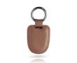 Porte-clés en cuir recyclé de haute qualité avec anneau en boucle couleur marron