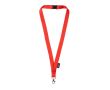 Lanyard en RPET avec sécurité et mousqueton en métal 3 cm couleur rouge