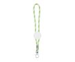 Porte-clés long de type lanyard ajustable avec mousqueton couleur vert clair