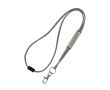 Lanyard tubulaire en polyester avec mousqueton et sécurité couleur gris clair