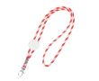 Lanyard tubulaire en polyester avec rayures multicolores couleur rouge