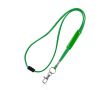 Lanyard tubulaire en polyester avec mousqueton et sécurité couleur vert