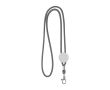 Lanyard tubulaire moderne en polyester avec mousqueton 3 cm couleur noir