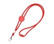 Lanyard tubulaire réglable en polyester avec mousqueton 3 cm couleur rouge