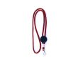 Lanyard tubulaire en polyester réglable avec mousqueton 3 cm couleur rouge