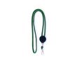 Lanyard tubulaire en polyester réglable avec mousqueton 3 cm couleur vert