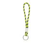 Porte-clés de type lanyard en terlenka ajustable avec anneau en métal couleur vert fluorescent