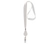 Lanyard en polyester avec porte-badge extensible et bloqueur couleur blanc