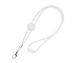 Lanyard tubulaire réglable en polyester avec mousqueton 3 cm couleur blanc