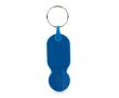 Porte-clés plastique avec jeton 1 euro et couverture personnalisable couleur bleu roi