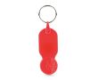 Porte-clés plastique avec jeton 1 euro et couverture personnalisable couleur rouge