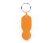 Porte-clés plastique avec jeton 1 euro et couverture personnalisable couleur orange