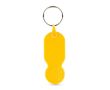 Porte-clés plastique avec jeton 1 euro et couverture personnalisable couleur jaune