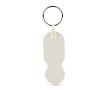 Porte-clés plastique avec jeton 1 euro et couverture personnalisable couleur blanc