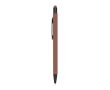 Stylo en aluminium avec corps caoutchouc et pointe tactile encre bleue couleur marron