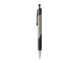 Stylo en plastique coloré avec bouton tactile encre bleue couleur gris foncé