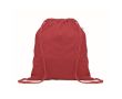 Sac à dos en corde de coton recyclé et RPET 140g/m² couleur rouge