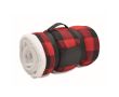 Plaid à carreaux en sherpa et polyester 230g/m² couleur rouge