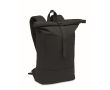 Sac à dos roll-top pour ordinateur portable 15 pouces, coton recyclé couleur noir
