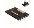 Carnet de notes A5, couverture support téléphone portable en bambou couleur noir