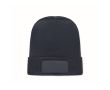 Bonnet unisexe en polyester RPET avec un patch à personnaliser couleur bleu marine