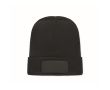 Bonnet unisexe en polyester RPET avec un patch à personnaliser couleur noir