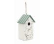 Nichoir pour oiseaux en bois avec un motif floral couleur blanc