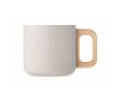 Tasse en acier inoxydable recyclé avec poignée en bois, 350ml couleur blanc