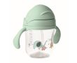 Gobelet pour bébé en tritan avec paille et double poignée, 250ml couleur vert menthe