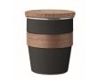 Gobelet en acier inoxydable avec détail en bois amovible, 350ml couleur noir