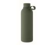 Gourde isotherme en acier inoxydable recyclé et caoutchouc, 500ml couleur vert foncé