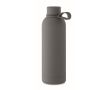 Gourde isotherme en acier inoxydable recyclé et caoutchouc, 500ml couleur gris foncé